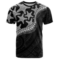 Monotone Polynesian Starfish Unique Pattern T Shirt LT01 Black - Polynesian Pride