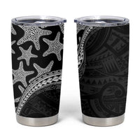 Monotone Polynesian Starfish Unique Pattern Tumbler Cup LT01 Black - Polynesian Pride