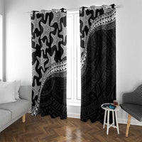 Monotone Polynesian Starfish Unique Pattern Window Curtain LT01 With Grommets Black - Polynesian Pride