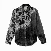 Monotone Polynesian Starfish Unique Pattern Women Casual Shirt LT01 - Polynesian Pride