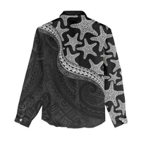 Monotone Polynesian Starfish Unique Pattern Women Casual Shirt LT01 - Polynesian Pride