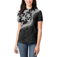 Monotone Polynesian Starfish Unique Pattern Women Polo Shirt LT01 - Polynesian Pride