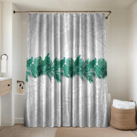 Hawaii Tropical Leaves Bathroom Set Polynesian Pattern LT01 Shower Curtain Only White - Polynesian Pride
