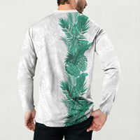 Hawaii Tropical Leaves Button Sweatshirt Polynesian Pattern LT01 - Polynesian Pride