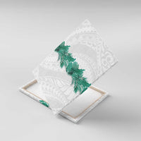 Hawaii Tropical Leaves Canvas Wall Art Polynesian Pattern LT01 With Frame White - Polynesian Pride