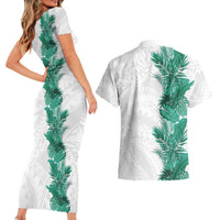 Hawaii Tropical Leaves Couples Matching Short Sleeve Bodycon Dress and Hawaiian Shirt Polynesian Pattern LT01 - Polynesian Pride