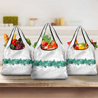 Hawaii Tropical Leaves Grocery Bag Polynesian Pattern LT01 3-pack One Size White - Polynesian Pride