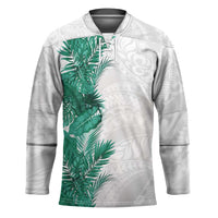 Hawaii Tropical Leaves Hockey Jersey Polynesian Pattern LT01 Unisex White - Polynesian Pride