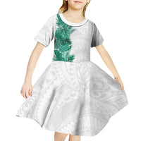 Hawaii Tropical Leaves Kid Short Sleeve Dress Polynesian Pattern LT01 - Polynesian Pride