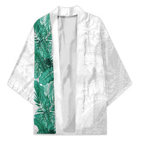 Hawaii Tropical Leaves Kimono Polynesian Pattern LT01 Unisex White - Polynesian Pride