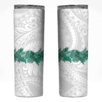 Hawaii Tropical Leaves Skinny Tumbler Polynesian Pattern LT01 White - Polynesian Pride