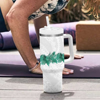 Hawaii Tropical Leaves Tumbler With Handle Polynesian Pattern LT01 - Polynesian Pride
