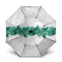 Hawaii Tropical Leaves Umbrella Polynesian Pattern LT01 One Size Folded 11.42 inch Opened Diameter 37.4 inch White - Polynesian Pride