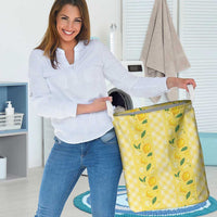 Hawaii Lemon Palaka Laundry Basket Striped Stylized LT01 - Polynesian Pride