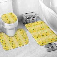 Hawaii Lemon Palaka Bathroom Set Striped Stylized LT01 Mat Set Only (3 pcs) One Size Yellow - Polynesian Pride
