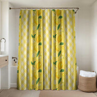 Hawaii Lemon Palaka Bathroom Set Striped Stylized LT01 Shower Curtain Only Yellow - Polynesian Pride