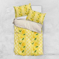 Hawaii Lemon Palaka Bedding Set Striped Stylized LT01 US Twin 172cm x 218cm Yellow - Polynesian Pride