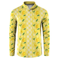 Hawaii Lemon Palaka Button Sweatshirt Striped Stylized LT01 Yellow - Polynesian Pride