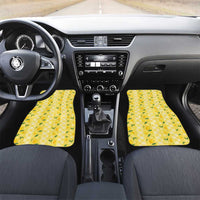 Hawaii Lemon Palaka Car Mats Striped Stylized LT01 Set 2pcs - Front Yellow - Polynesian Pride