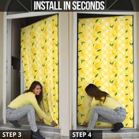Hawaii Lemon Palaka Door Cover Striped Stylized LT01 - Polynesian Pride