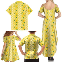 Hawaii Lemon Palaka Family Matching Summer Maxi Dress and Hawaiian Shirt Striped Stylized LT01 - Polynesian Pride