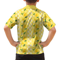 Hawaii Lemon Palaka Family Matching Tank Maxi Dress and Hawaiian Shirt Striped Stylized