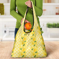 Hawaii Lemon Palaka Grocery Bag Striped Stylized LT01 - Polynesian Pride
