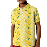 Hawaii Lemon Palaka Kid Polo Shirt Striped Stylized LT01 Kid Yellow - Polynesian Pride