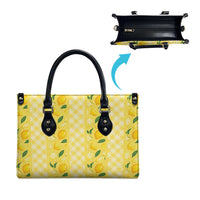 Hawaii Lemon Palaka Leather Bag Striped Stylized LT01 - Polynesian Pride