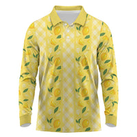 Hawaii Lemon Palaka Long Sleeve Polo Shirt Striped Stylized LT01 Yellow - Polynesian Pride