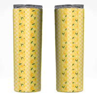 Hawaii Lemon Palaka Skinny Tumbler Striped Stylized LT01 Yellow - Polynesian Pride