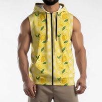 Hawaii Lemon Palaka Sleeveless Zip Hoodie Striped Stylized LT01 - Polynesian Pride