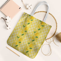 Hawaii Lemon Palaka Tote Bag Striped Stylized LT01 White Strap One Size Yellow - Polynesian Pride