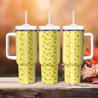 Hawaii Lemon Palaka Tumbler With Handle Striped Stylized LT01 - Polynesian Pride