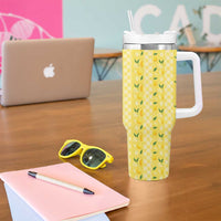 Hawaii Lemon Palaka Tumbler With Handle Striped Stylized LT01 - Polynesian Pride