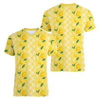Hawaii Lemon Palaka Women V-Neck T-Shirt Striped Stylized LT01 - Polynesian Pride