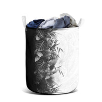 Hawaii Tropical Plant Monochrome Laundry Basket Vibrant Polynesian Pattern LT01 - Polynesian Pride