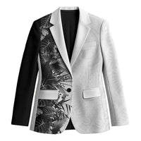 Hawaii Tropical Plant Monochrome Blazer Vibrant Polynesian Pattern LT01 Unisex Black - Polynesian Pride