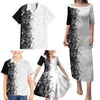 Hawaii Tropical Plant Monochrome Family Matching Puletasi and Hawaiian Shirt Vibrant Polynesian Pattern LT01 - Polynesian Pride