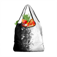 Hawaii Tropical Plant Monochrome Grocery Bag Vibrant Polynesian Pattern LT01 1-pack One Size Black - Polynesian Pride
