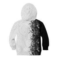 Hawaii Tropical Plant Monochrome Kid Hoodie Vibrant Polynesian Pattern LT01 - Polynesian Pride