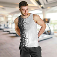 Hawaii Tropical Plant Monochrome Men Tank Top Vibrant Polynesian Pattern LT01 Black - Polynesian Pride