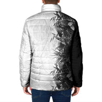 Hawaii Tropical Plant Monochrome Padded Jacket Vibrant Polynesian Pattern LT01 - Polynesian Pride