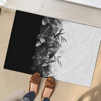 Hawaii Tropical Plant Monochrome Rubber Doormat Vibrant Polynesian Pattern LT01 - Polynesian Pride