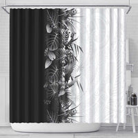 Hawaii Tropical Plant Monochrome Shower Curtain Vibrant Polynesian Pattern LT01 - Polynesian Pride