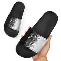 Hawaii Tropical Plant Monochrome Slide Sandals Vibrant Polynesian Pattern LT01 - Polynesian Pride