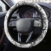 Hawaii Tropical Plant Monochrome Steering Wheel Cover Vibrant Polynesian Pattern LT01 - Polynesian Pride