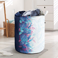 Hawaii Tropical Plant UliUli Laundry Basket Vibrant Polynesian Pattern LT01 Blue - Polynesian Pride