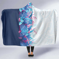 Hawaii Tropical Plant UliUli Hooded Blanket Vibrant Polynesian Pattern LT01 One Size Blue - Polynesian Pride