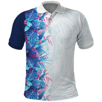 Hawaii Tropical Plant UliUli Polo Shirt Vibrant Polynesian Pattern LT01 Blue - Polynesian Pride